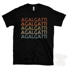 CAMISETA AGALGATTI ESTILO RETRO REPETIDO Hombre y Mujer Novedad Genial Nombre Regalo