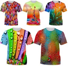 Camiseta 2021 Mujer/Hombre/Verano Nueva Moda Estampado Gota de Agua 3D