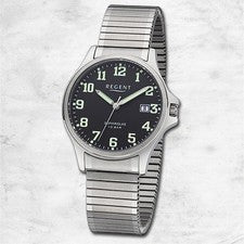 Regent acero inoxidable reloj para hombres reloj de pulsera cuarzo plata correa de metal URF1350