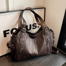 Mujeres Bolso de Mano Cuero Suave Bolso de Hombro Moda Cremallera Alta Calidad Bolso Cartera