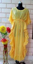 Indio volantes caftán holgado algodón traje de baño vestido de noche ropa de noche