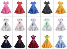 Nuevo vestido informal estampado a lunares retro y de moda para mujer
