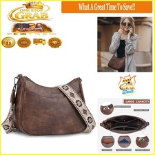 Cartera Bandolera Mujer Cuero con Correa Ajustable y Múltiples Bolsillos