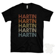 CAMISETA HARTIN ESTILO RETRO REPETIDO Hombre y Mujer Novedad Genial Nombre Regalo