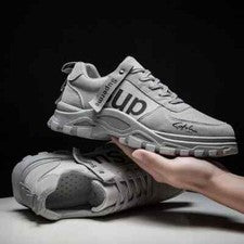 Calzado Deportivo Gimnasia Cómodo Hombre Gris Claro Cordones 9006