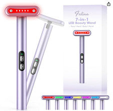 Terapia de luz LED, varita de cuidado de la piel facial de 7 colores con masajeador facial LED piel facial