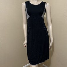 Vestido para mujer negro a rayas viscosa informal verano elástico atado talla T-2 vestido solero