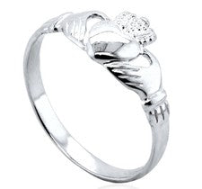 ANILLO CLADDAGH PLATA ESTERLINA DAMAS CLADDA IRLANDÉS ANILLO DE BODAS CORAZÓN MANO