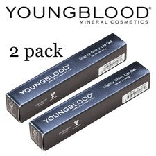 Paquete de 2 cosméticos minerales Youngblood hermoso gel labial brillante "despojado"