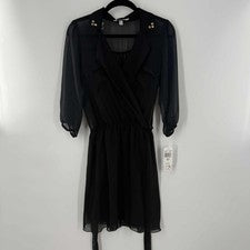 Nuevo con etiquetas Vestido para mujer Speechless de malla negra M clásico Preppy Chic TBT