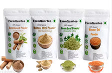 Combo de polvo de neem de sándalo Mitti Masoor Dal para el cuidado facial y d...