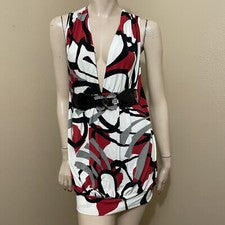 Mujer Multicolor Poliéster Informal Verano Elastizado Cinturón Talla S Vestido Túnica