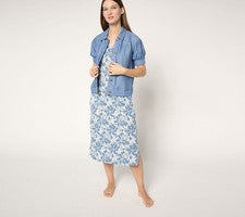 Vestido para mujer Muk Luks talla S imitación denim Topper y tejido acanalado multicolor A685233