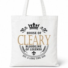 Bolso de Mano CLEARY Family Surname House Of White Algodón