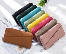 Bolso de Mano Mujer Cuero Genuino Mini Cartera Cremallera Alrededor Cartera Bloqueo RFID Nuevo