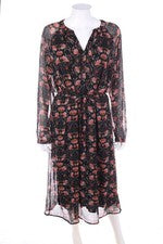 Street One Kleid Midikleid Blumen Print D 36 schwarz NEU #9623