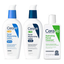 CeraVe AM PM Loción Hidratante + Kit de Viaje para Cuidado de la Piel Jabón Facial Hidratante 3oz