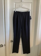 Pantalones de rayón Adolfo nuevos con etiquetas negros plisados delanteros a rayas talla 32 X 32