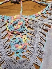 Vestido Favlux Moda Mujer Crochet Hecho a Mano Playa Encubrimiento Suelto Fluido Pequeño