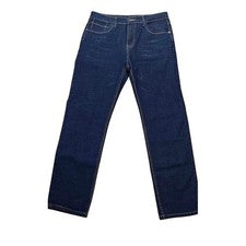 Pantalones de mezclilla estilo clásico de pierna recta lavado oscuro 34 Jeans Wear para hombre