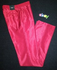 VESTIDO DE ESMOQUIN Ferrecci Hombre Rojo Cereza Calce Ajustado Frente Plano Pantalones 30x36 ¡NUEVO CON ETIQUETAS!