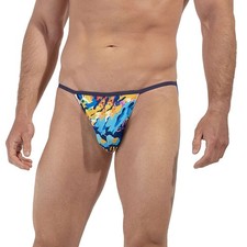 HOM FUNKY STYLE Tanga Brief Hombre Ropa Interior Slip Sin Forro Bolsa Escasa Multicolor