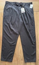 Pantalones Quiksilver Hombre 40x32 Edición Plateada Y2K Retro Plisado Pantalón Negro Tencel