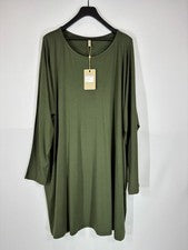 Vestido túnica liso mujer CASSIOPEIA Hazela XL manga larga holgado verde