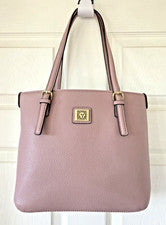 Bolso de Mano ANNE KLEIN Para Mujer Perfecto Cuero Vegano Rosa Guijarro Rubor Nuevo con Etiquetas $69
