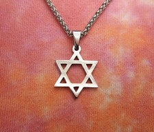 Collar Estrella de David, Acero Inoxidable Magen David Colgante Judío Joyería
