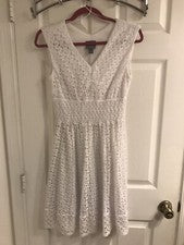 Vestido de mujer RABBIT RABBIT RABBIT DESIGNS S blanco de encaje sin mangas de nailon spandex