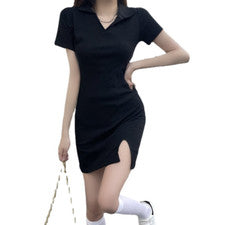 Vestido negro pequeño de moda y elegancia para mujer paquete abierto vestido de cadera