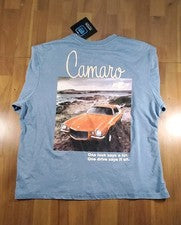 Camiseta GM Chevrolet Chevy Años 70 Logo Camaro Talla Grande Nueva Con Etiquetas Azul Estilo Vintage