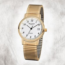Regent Reloj De Hombre F-707 Reloj De Cuarzo Pulsera Dorada URF707