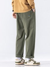 Pantalones informales para hombre moda jogger sueltos pierna ancha recta algodón ropa de calle