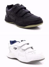 Zapatos deportivos de cuero rápidos al tacto de ajuste ancho DEK para hombre negros blancos talla 6-14