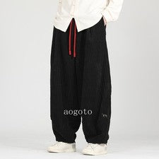 Pantalones Sueltos Informales de Pana Estilo Chino Retro Para Hombres Primavera Otoño Talla