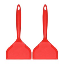 Espátula de silicona Tamagoyaki 2 piezas, espátula antiadherente para panqueques, roja