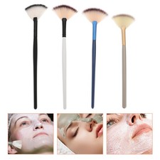 Cepillos faciales aplicadores de ventilador 4 piezas mango de madera maquillaje belleza cepillo