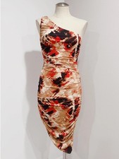 Vestido midi acanalado Ellis de moda Nova para mujer talla S - óxido/combo