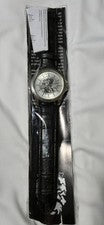 Reloj Hombre Clásico Dama Liberty Dial Tono Plateado Negro Imitación Cuero Correa J8