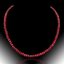 Collar rubí plata 925 rondelle - cadena de piedras preciosas collar de mujer Bailysbeads®