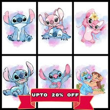 Carteles/impresiones de películas acuarela Lilo & Stitch regalos arte de pared decoración del hogar