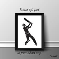 JUGADOR DE CRICKET A4 IMPRESIÓN IMAGEN PÓSTER ARTE DE PARED DECORACIÓN DEL HOGAR SIN MARCO NUEVO REGALO