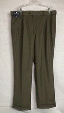Pantalones de vestir Stafford calce clásico marrón plisado delantero pantalones para hombre talla 40 X 32