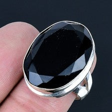 Anillo de joyería de plata esterlina 925 hecho a mano con piedras preciosas d...