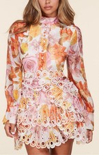 Mini vestido de verano floral para mujer, multicolor, look de diseñador, talla: grande