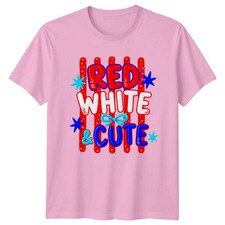 Camiseta roja blanca y linda para mujer coqueta patriótica 4 de julio regalo para ella