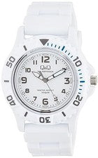 CITIZEN QQ Solar Analógico Reloj Hombre 10ATM Blanco Uretano E02A-003VK