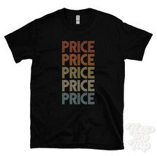 CAMISETA ESTILO RETRO REPETIDO PRECIO Hombre y Mujer Novedad Genial Nombre Regalo